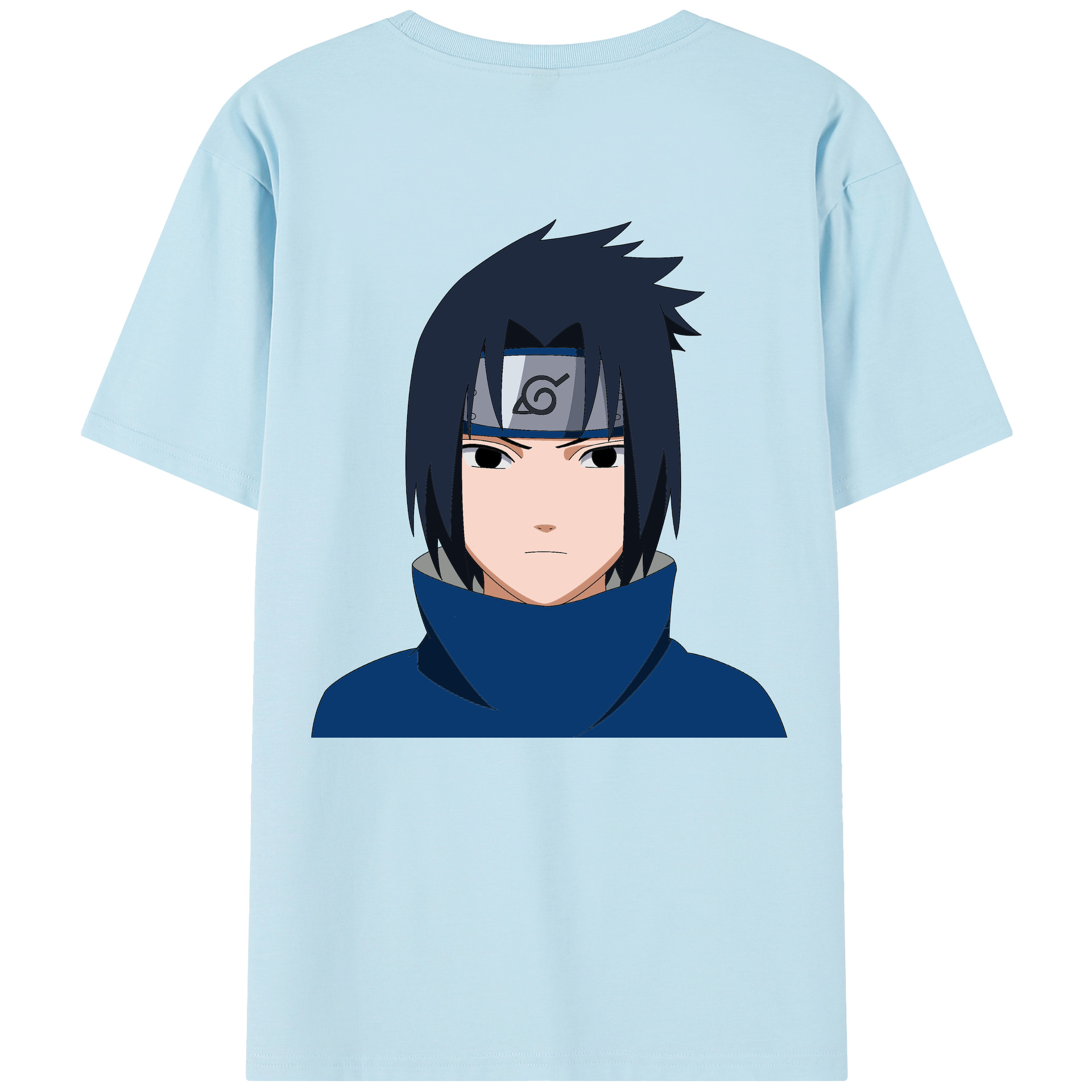 （画像用） NARUTO -ナルト- うちは サスケ Uchiha Sasuke 綿100％半袖Tシャツ（背面プリント）